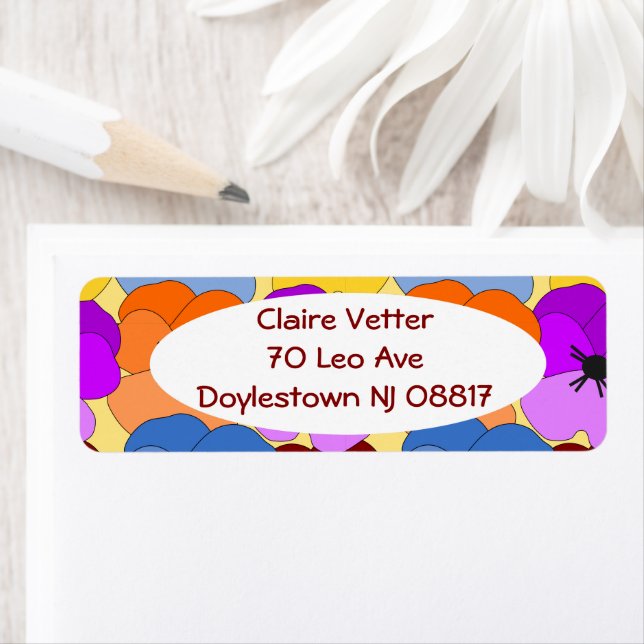 Pansy Collage  Return Address Label (Insitu)