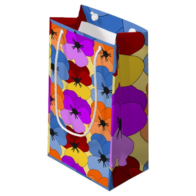 Pansy Collage  Small Gift Bag (Front Angled)