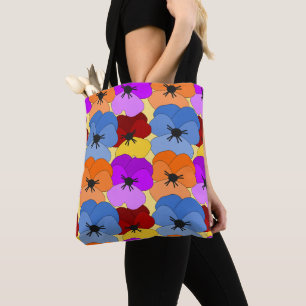 Pansy Collage Tote Bag