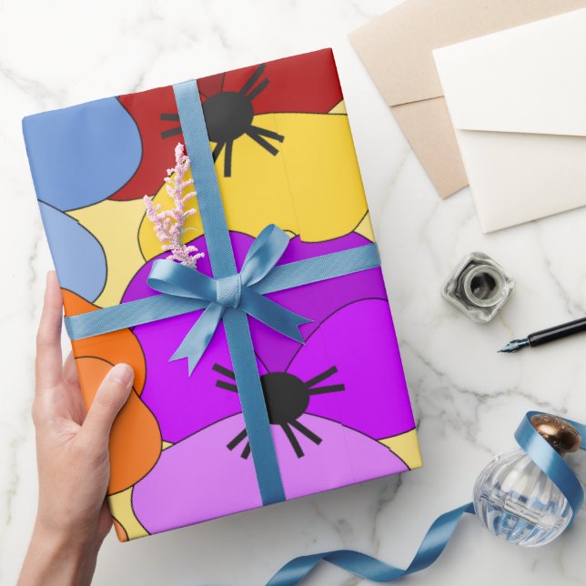 Pansy Collage  Wrapping Paper (Gifting)