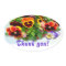 PANSY DELIGHT  ~ Oval Envelope Sealer/ Sticker