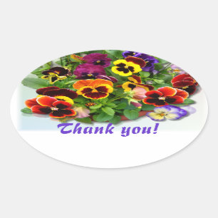 PANSY DELIGHT  ~ Oval Envelope Sealer/ Sticker