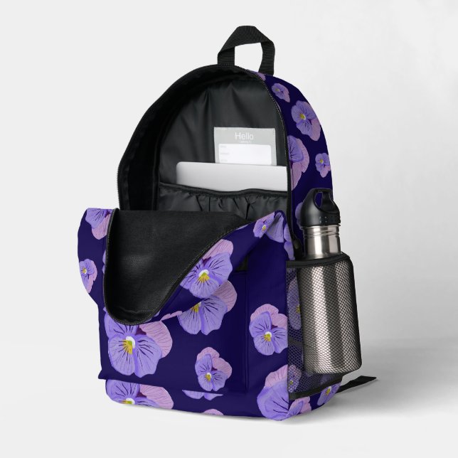 Pansy Design On Backpack (Back Corner Right (Open))