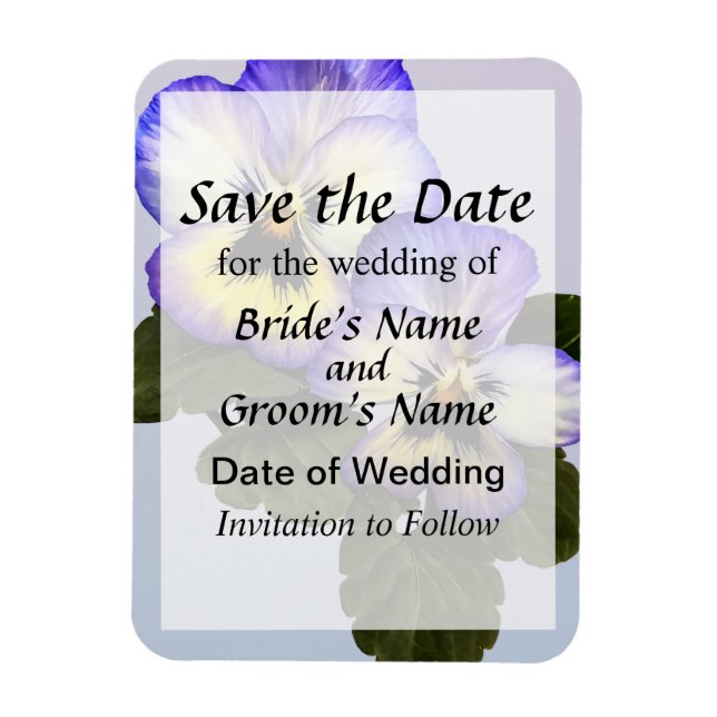 Pansy Duo Save the Date Magnet (Vertical)