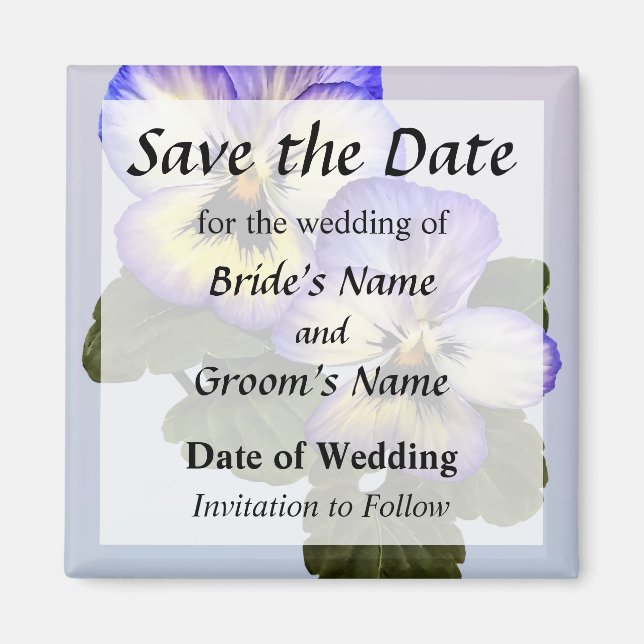 Pansy Duo Save the Date Magnet (Front)