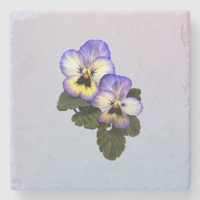 Pansy Duo Stone Coaster (Front)