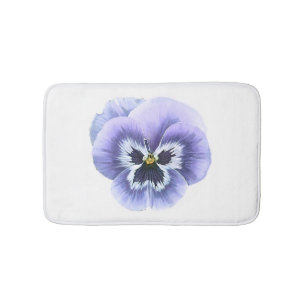 Pansy Face Purple Bath Mat