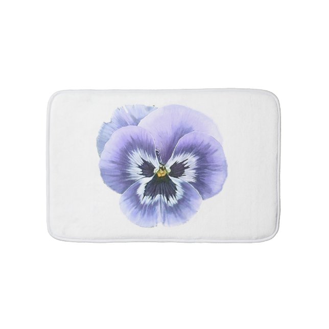 Pansy Face Purple Bath Mat (Front)