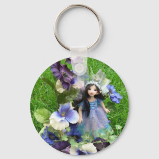 Pansy Faery Keychain