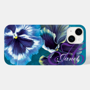 Pansy floral aqua your name  Case-Mate iPhone 14 case