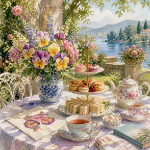 Pansy Floral Luncheon Napkins Elegant Garden