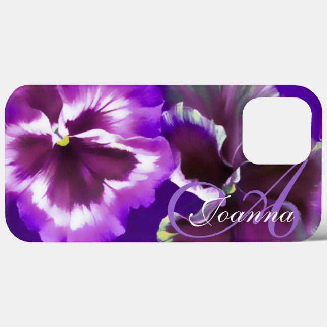 Pansy floral purple name Case-Mate iPhone case (Back (Horizontal))