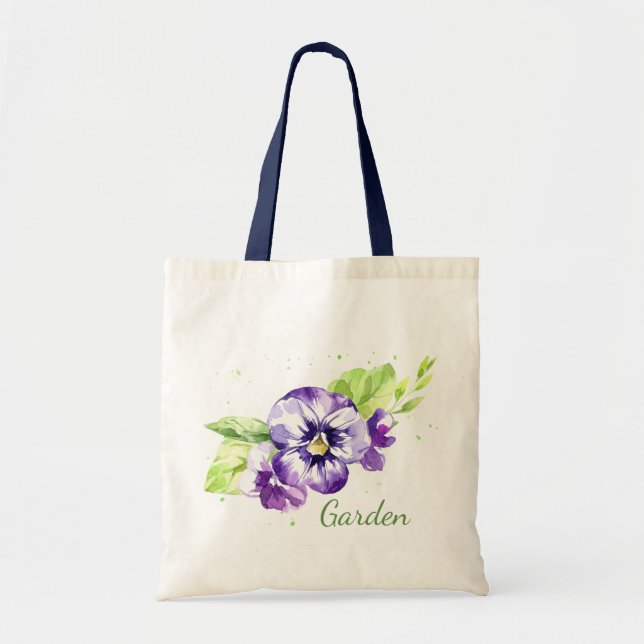 Pansy Floral Tote Bag (Front)