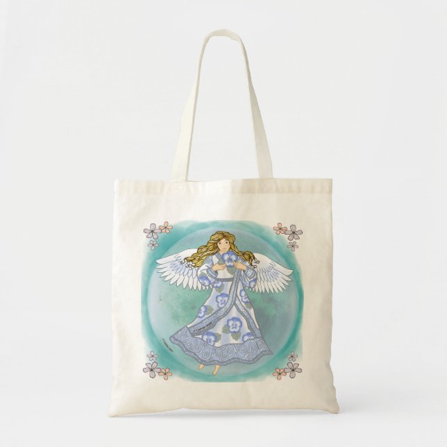 Pansy flower Christian angel  Tote Bag (Front)