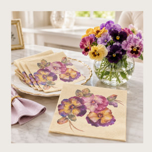 Pansy Flower Paper Napkin