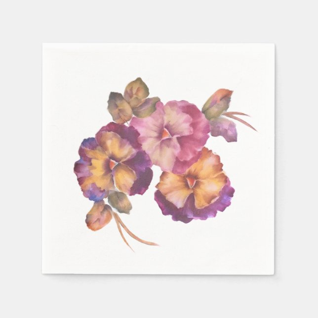 Pansy Flower Paper Napkins (Front)