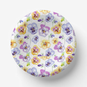 Pansy Flower Pattern Paper Plate