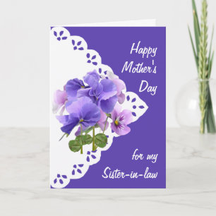 Pansy Flower Sister-in-law Mother's Day Card