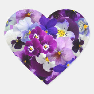 Pansy Flower Wallpaper Art Heart Sticker