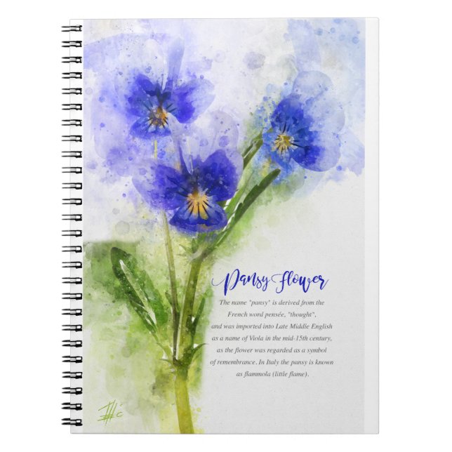 Pansy Flowers Notebook (Front)