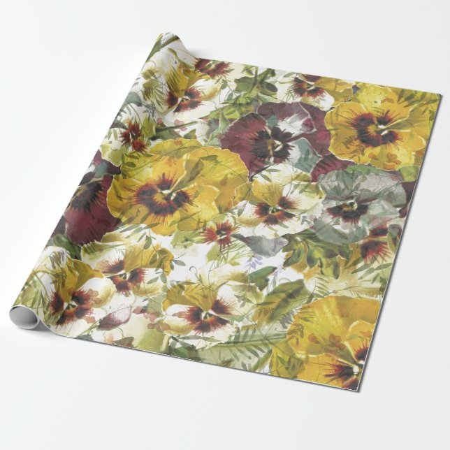 Pansy Garden Decoupage/Gift Wrap Paper (Unrolled)