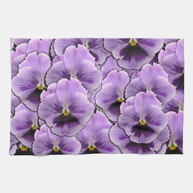 Pansy Garden Tea Towel (Horizontal)