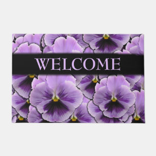 Pansy Garden Welcome Doormat