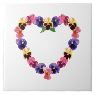 Pansy Heart Tile