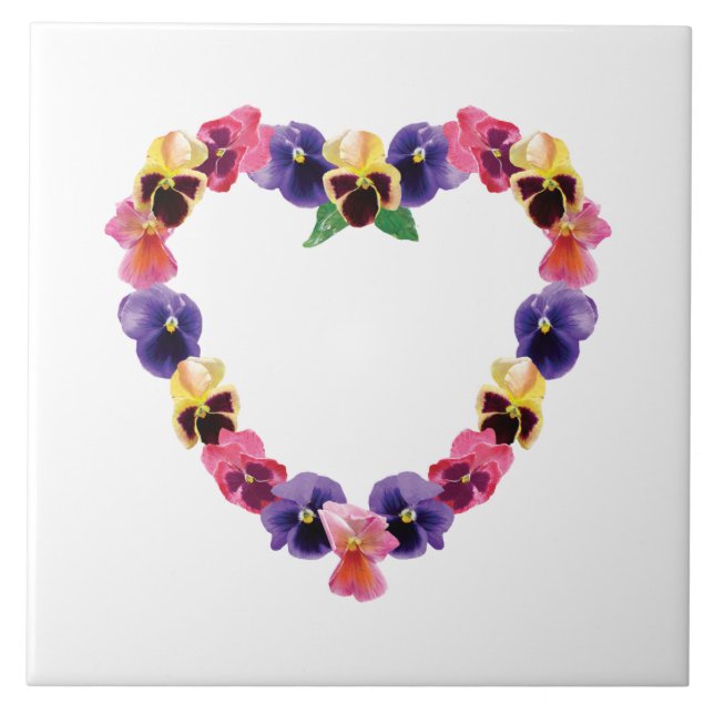 Pansy Heart Tile (Front)