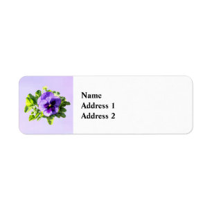 Pansy In Two Shades of Purple Return Address Label