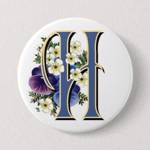 Pansy Initial - H 7.5 Cm Round Badge