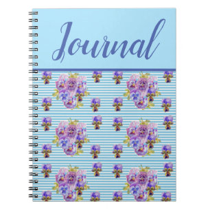 Pansy Journal Viola Blue Vintage Floral Flower