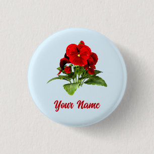 Pansy Lover Floral Personalised Custom 3 Cm Round Badge