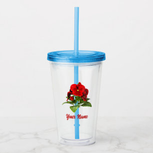 Pansy Lover Floral Personalised Custom Acrylic Tumbler