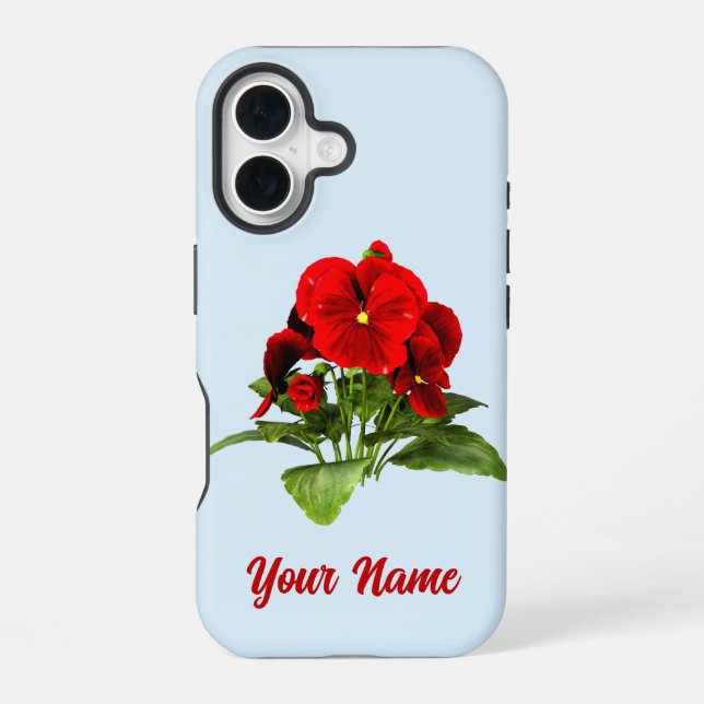 Pansy Lover Floral Personalised Custom iPhone 16 Case (Back)