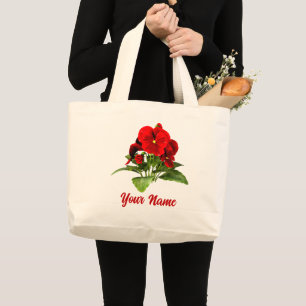 Pansy Lover Floral Personalised Custom Large Tote Bag