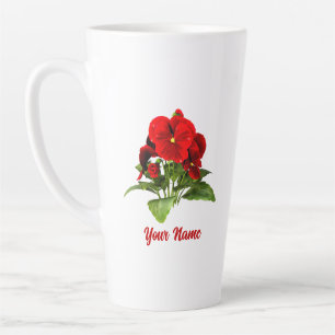 Pansy Lover Floral Personalised Custom Latte Mug