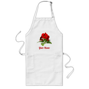 Pansy Lover Floral Personalised Custom Long Apron