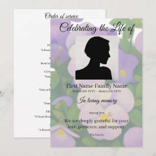 Pansy order of service invitation
