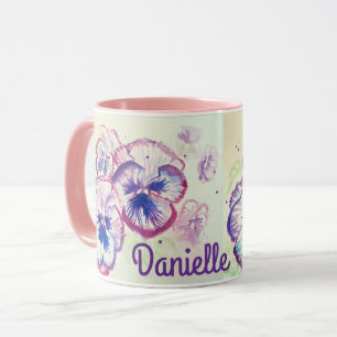 Pansy Pansies Purple Flower Floral Pink Mothers Mug