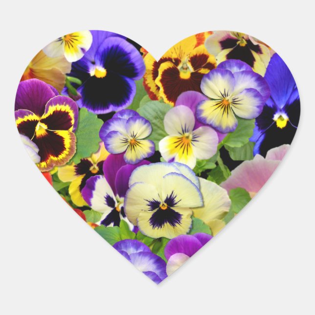 PANSY PATCHWORK HEART STICKER (Front)