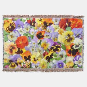 Pansy Patchwork Throw Blanket
