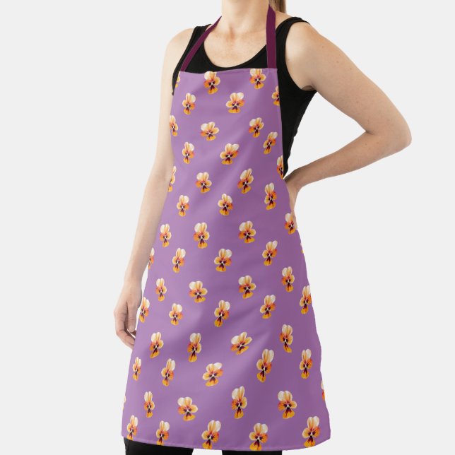 Pansy Pattern Apron (Insitu)