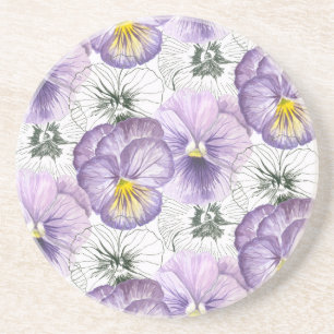 Pansy pattern coaster