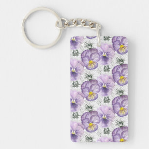 Pansy pattern key ring