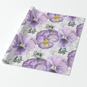 Pansy pattern wrapping paper