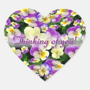 Pansy Perfect Thinking of You Heart Sticker