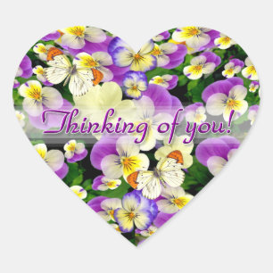 Pansy Perfect Thinking of You Heart Sticker