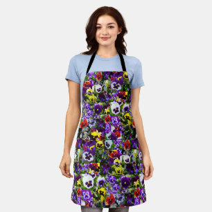 Pansy Photo Collage: Kaleidoscope of Floral Beauty Apron