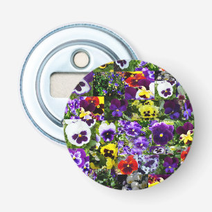 Pansy Photo Collage: Kaleidoscope of Floral Beauty Bottle Opener
